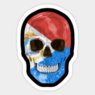 Sint Maarten Flag Skull - Gift for Sint Maartener With Roots From Sint Maarten Sticker